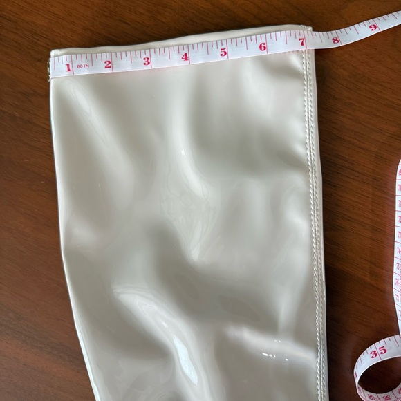 New sun gurg Women's Bone Patent Knee High Stiletto Heel Boots, Size 10 - Picture 7 of 8